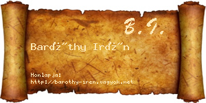 Baróthy Irén névjegykártya