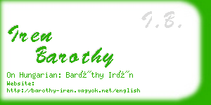 iren barothy business card